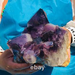 6.46LB Natural Amethyst Cluster Quartz Crystal Mineral Specimen Healing
