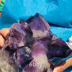 6.46LB Natural Amethyst Cluster Quartz Crystal Mineral Specimen Healing