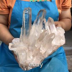6.71LB Natural Clear Quartz Cluster Crystal Cluster Mineral Specimen Heals 629