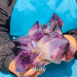 6.84LB Natural quartz purple crystal cluster ore sample Reiki spiritual healing