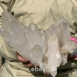 6.87LB Huge Natural Clear White Crystal Quartz Cluster Mineral Specimen Healing