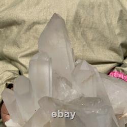 6.87LB Huge Natural Clear White Crystal Quartz Cluster Mineral Specimen Healing