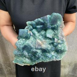 6.8LBS Natural Fluorite Cubes Quartz Crystal Cluster Mineral Specimen Healing B9