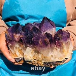 6.97LB Natural quartz purple crystal cluster ore sample Reiki spiritual healing