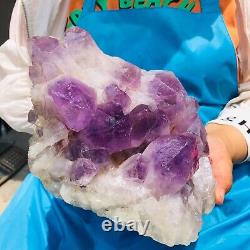 6.9LB Natural Amethyst geode quartz cluster crystal specimen Healing