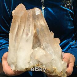 6.9lb Natural Clear White Quartz Crystal Cluster Point Mineral Specimen Healing