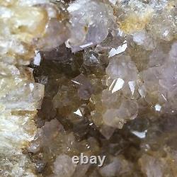 6 Large GEODE Golden Healer Crystal Cluster Natural Citrine Amethyst Quartz KY