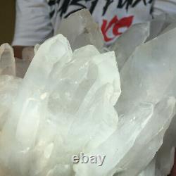 6000g Large Natural Clear White Quartz Crystal Cluster Rough Specimen Healing