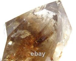 63.5 Gram Water Clear Quartz Cluster with Golden Rutile Inclusions. Brazil