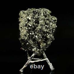 633g Natural Raw Pyrite Crystal Quartz Cluster Mineral Specimen Decoration Gift