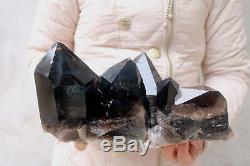 6380g Natural Beautiful Black Quartz Crystal Cluster Tibetan Specimen #722