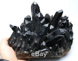 6465g Natural Rare Beautiful Black QUARTZ Crystal Cluster Mineral Specimen 315