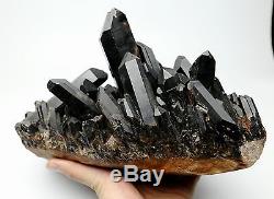 6465g Natural Rare Beautiful Black QUARTZ Crystal Cluster Mineral Specimen 315