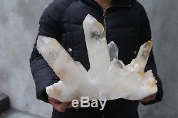 6980g(15.3lb) Natural Beautiful Clear Quartz Crystal Cluster Tibetan Specimen