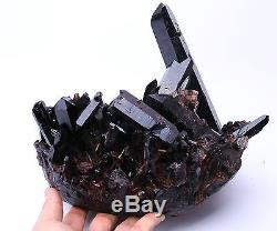 6995g Natural Rare Beautiful Black QUARTZ Crystal Cluster Mineral Specimen 456
