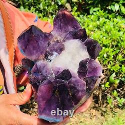 7.06LB Natural Amethyst geode quartz cluster crystal specimen Healing