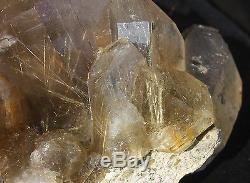 7.12lb Rare NATURAL Clear Golden RUTILATED QUARTZ Crystal Cluster Specimen