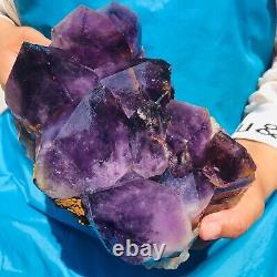7.37LB Natural amethyst crystal cluster quartz crystal specimen restoration