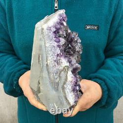 7.3LB Natural Amethyst Geode Quartz Crystal Cluster Healing Stone 7.6Tall