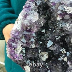 7.3LB Natural Amethyst Geode Quartz Crystal Cluster Healing Stone 7.6Tall
