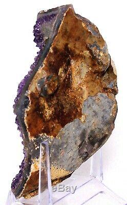 7.4 A++ Purple Amethyst Geode Amethyst Crystal Cluster No Basalt, Free Stand