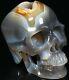 7.48 Geode Cluster Agate Carved Crystal Skull, Super Realistic, Crystal Healing