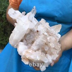 7.48LB Natural Transparent White Quartz Crystal Cluster Specimen Healing