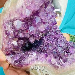 7.48LB top Natural Amethyst geode quartz cluster crystal specimen healing
