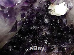 7.5 Inch Brazilian Dark Amethyst Crystal Cathedral Geode Cluster Polished
