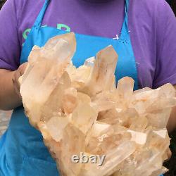 7.59LB Natural Clear Quartz Crystal Cluster Mineral Specimen Healing