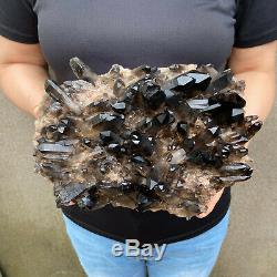7.5LBS Huge Natural Smoky Quartz Cluster Crystal Specimen Wand Point healing B23