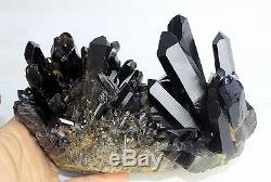 7.68lb AAA+++ Beautiful Black Quartz Crystal Cluster Specimen Rare