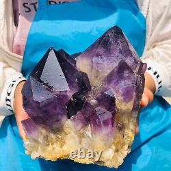 7.74LB Natural Amethyst geode quartz cluster crystal specimen Healing