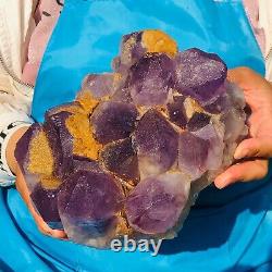 7.7LB Natural Amethyst geode quartz cluster crystal specimen Healing