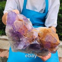 7.87LB Natural amethyst crystal cluster quartz crystal specimen restoration