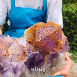 7.87LB Natural amethyst crystal cluster quartz crystal specimen restoration