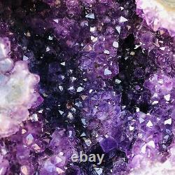 7.8LB Natural Amethyst geode quartz cluster crystal specimen Healing UruguayS973