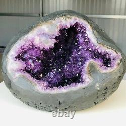 7.8LB Natural Amethyst geode quartz cluster crystal specimen Healing UruguayS973