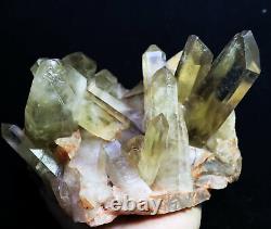 7.92lb Natural Clear Smoky Citrine Quartz Crystal Cluster Point Mineral Specimen
