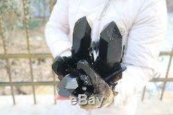 7020g Natural Beautiful Black Quartz Crystal Cluster Tibetan Specimen #603