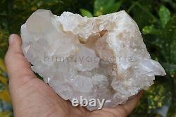705 gm Natural White Samadhi QUARTZ Rough Crystal Healing Cluster Home Decor