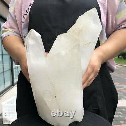 7060g HUGE Clear White Quartz Crystal Cluster Rough Specimen Healing Stone 566