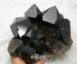 7076g Rare Beautiful Black QUARTZ Crystal Cluster Tibetan Specimen