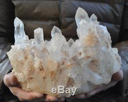 7090g Huge nature clear crystal quartz gemstone cluster point specimen reiki hea