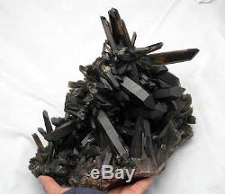 7483g Rare Beautiful Black QUARTZ Crystal Cluster Tibetan Specimen