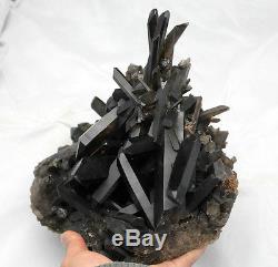 7483g Rare Beautiful Black QUARTZ Crystal Cluster Tibetan Specimen