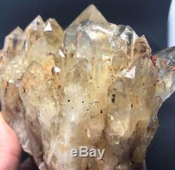 748g Real Clear Natural Citrine Quartz Crystal Clusters Pyramid Healing/Congo