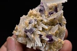 74g Natural Purple Heart Fluorite Cube Quartz Crystal Cluster Specimen China