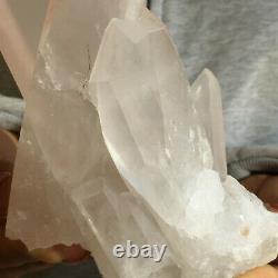 750g Natural Clear White Quartz Crystal Cluster Healing Rough Specimen