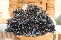 7530g Natural Beautiful Black Quartz Crystal Cluster Tibetan Specimen